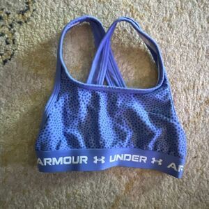 Under Armour Girls Sports Bra – Blue with Dot Print – Size S